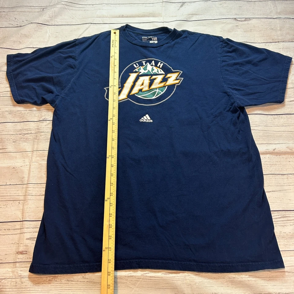 Adidas Utah Jazz Short Sleeve T Shirt Blue Cotton NBA Men's Size XL - Image 3 of 4