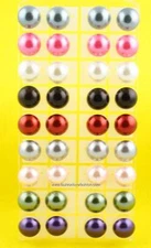 1 Pair Clip On Faux Pearl Button Stud Earrings 9 Colors,18mm or 20mm