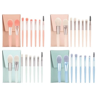 Eye Catching 8pcs Makeup Brush Set Macaron Design for Daily and Party Looks - Image 1 of 4