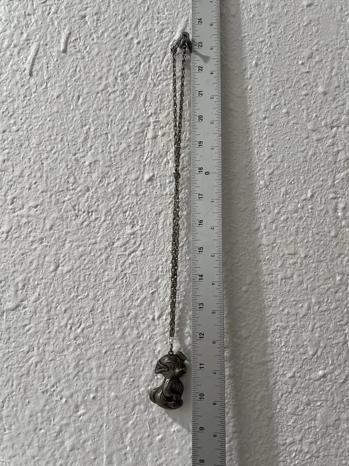 Cachorro Colgante 3D Peltre Hinchado Colgante Collar Pesado "¡No Mires a los Ojos"! Foto 4 de 4