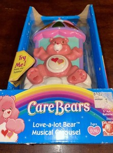 Vintage Care Bear Love A Lot Bear Musical Carousel Light 2004 - New Old Stock 