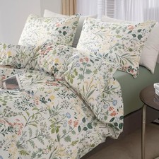 Garden Floral Comforter Set White Comforter Bed Set for Twin XL 003 Sage Green