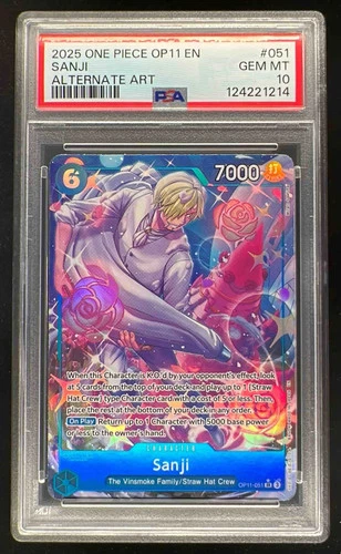 2025 One Piece OP11 EN #051 Sanji Alternate Art PSA 10