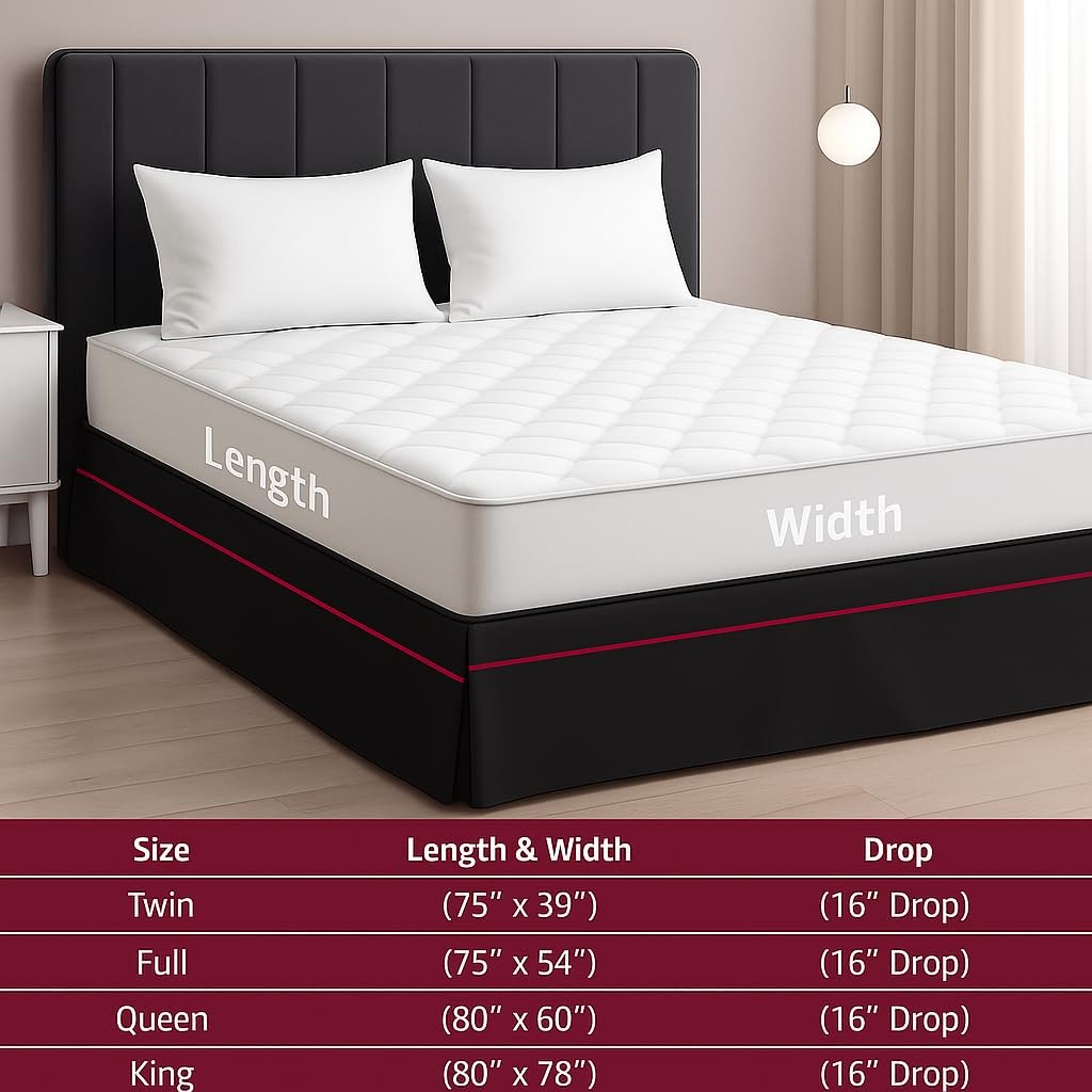 Lux Decor Collection Bed Skirt-Easy Fit King Skirt 14 Inch Tailored