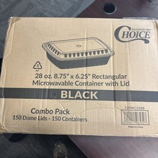 Choice 129MSC28B 28 oz 8.75"x6.25" Rectangular Microwavable Container w Lid NIB