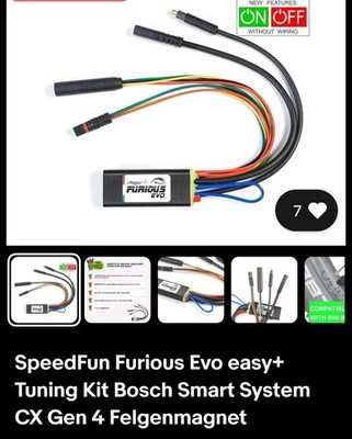 SpeedFun Furious Evo easy+ Tuning Kit Bosch Smart System CX Gen 4 Felgenmagnet