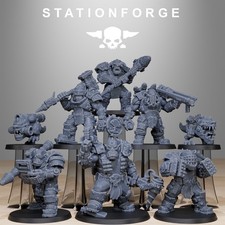 Orkaz Smashers Squad Station Forge Licensed 3D Printed Miniatures