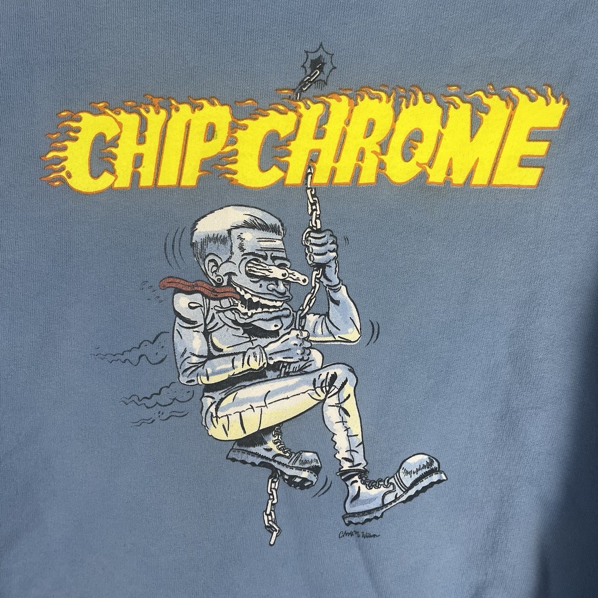 Chip Chrome Craig Gleason Champion Sweatshirt M Blue Crewneck Band