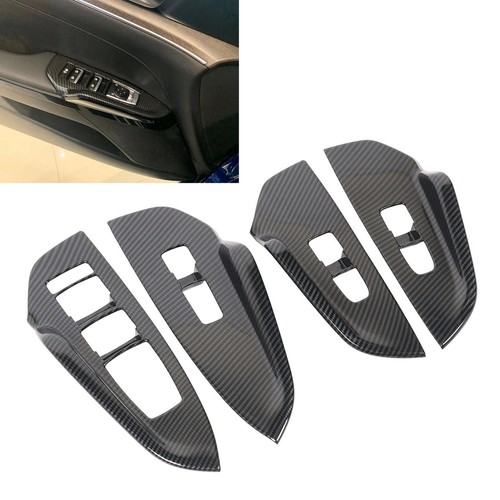 ˜4Pcs Window Lift Switch Panel Cover Carbon Fiber Pattern Sturdy Window Switch - Picture 16 of 22