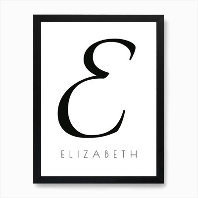 Elisabeth Typografie Name Initiale mit gerahmtem Wandbild Poster Leinwanddruck Bild