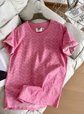 NWT COACH Women  s Pink T Shirt Organic Cotton