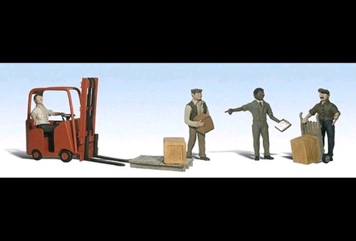 Figuras Woodland Scenics 2192 escala N acentos escénicos - Trabajadores con carretilla elevadora NUEVO | Zustand: New