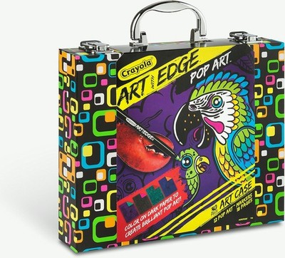 Crayola Art Edge Pop Art Tropical Dark Paper 30 Piece Art Neon Markers Set Case