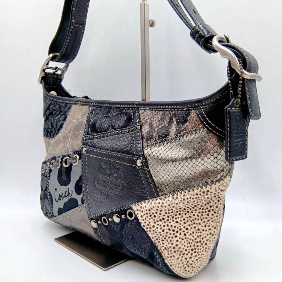 COACH PATCHWORK EXOTIC LEATHER Python STUDS PUNCH… - image 18