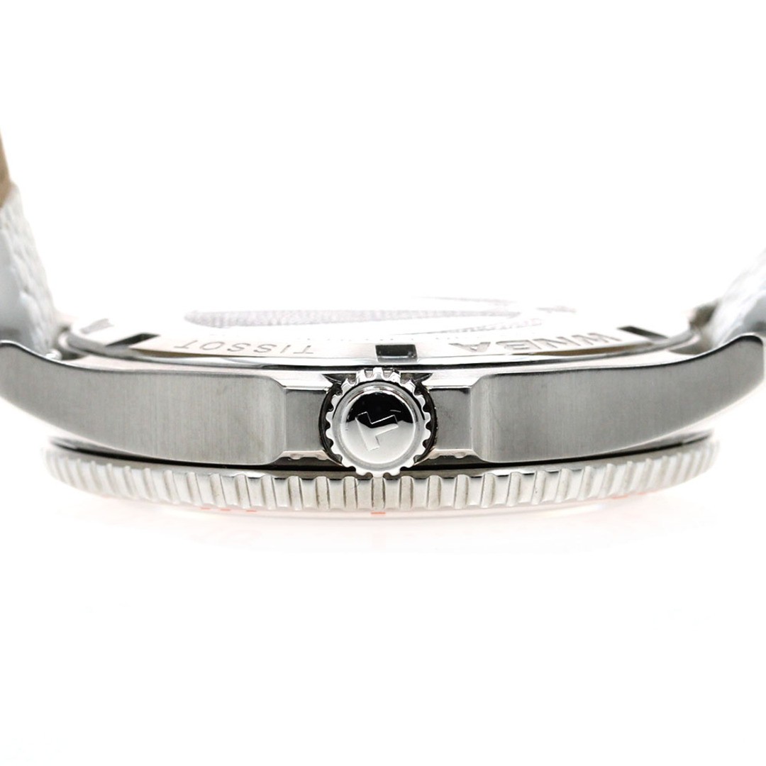 Tissot Seastar Quartz Men’s Watch Silver Dial SS & Leather Very Good From Japan image 6