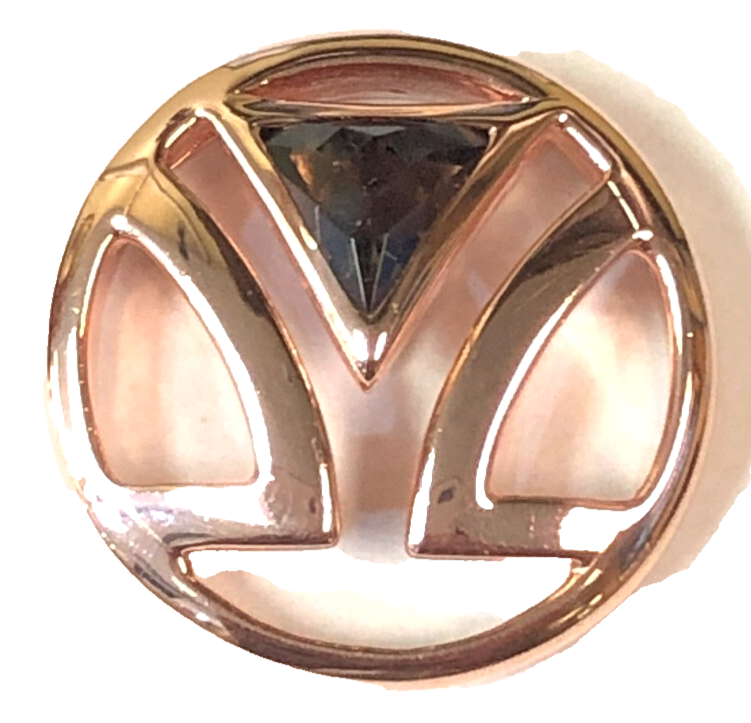 LeVian Sterling Silver 925 rose toned Trillion Cut Smoky Quartz Pendant  4 grams