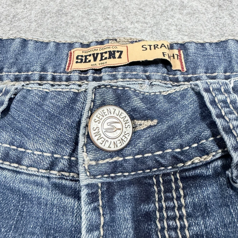 Pantalones de mezclilla Seven7 calce recto para hombre talla W30xL30 (ajuste real W32xL29,5) azules Foto 3 de 4