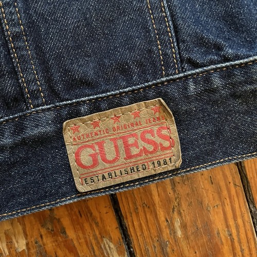Vintage Guess Mens Denim Trucker Jacket Size XL Dark Wash - Picture 5 of 12