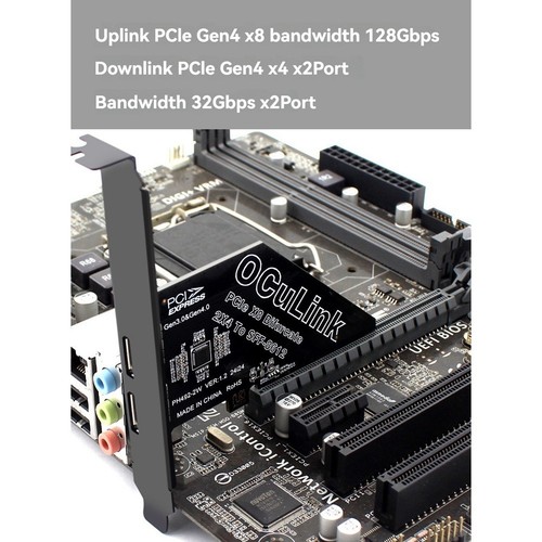 PCIe4.0 X8 zu 2Port SFF8611&8612 Oculink Erweiterungskarte zu SFF-8639 U.2 3002 - Bild 5 von 8