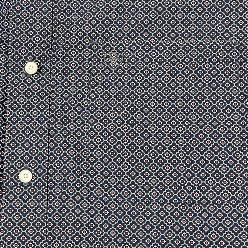 Ariat Western Shirt Men Large Blue Red Geo Print Embroidered Button Cowboy Rodeo - Picture 12 of 16