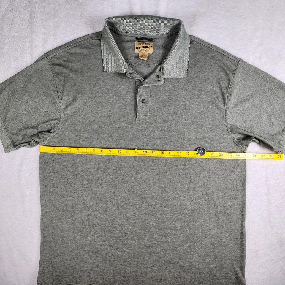 WearGuard Polo Para Hombres XL Gris Manga Corta Uniforme de Trabajo Mezcla de Algodón Pima Foto 4 de 4