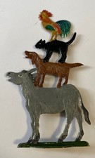 OPA'S ALTE ZINNFIGUREN SAMMLUNG "BREMER STADTMUSIKANTEN" HANDBEMALT