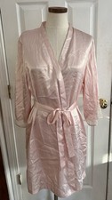 VTG Oscar De La Renta Pink Label Pink Satin / Lace Robe Size M