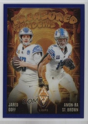 2024 Panini Phoenix Treasured Tandems Blue 45/50 Jared Goff Amon-Ra St Brown rf2