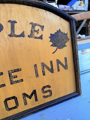 Early 1900s Maple Tree Rooms sign Trade Advertising Country Farmhouse Maine - Picture 3 of 7