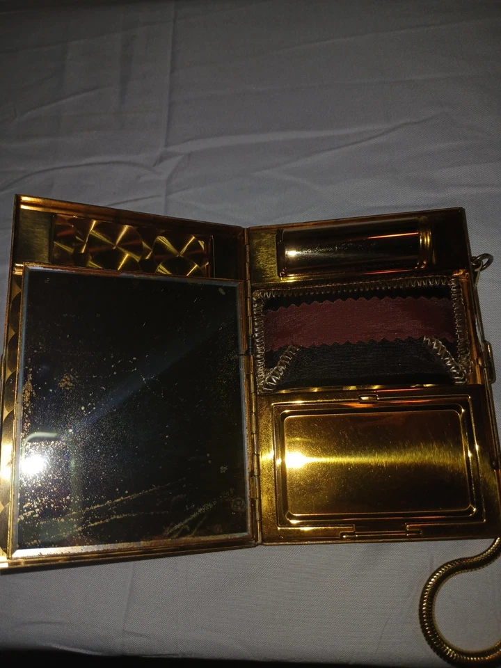 Hermosa cartera vintage de lápiz labial tocador para damas Foto 3 de 4