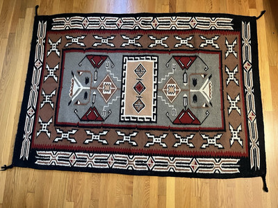 Teec Nos Pos Navajo Woven Handmade Wool Rug