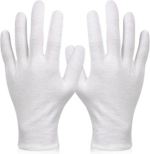 6 Pairs XL White Cotton Gloves for Dry Hand Moisturizing Cosmetic Eczema Hand...