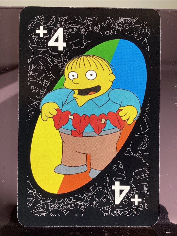 2025 UNO The Simpsons Ralph Wiggum +4 Black Card
