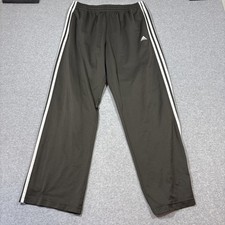 VTG Adidas Mens Sz M/L  Sweatpants Grey White 3 Stripe Hip Hop Y2K