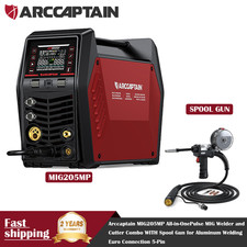 ARCCAPTAIN MIG205MP MIG Welder 9 IN 1 iControl with Spool Gun 5-Pin 10FT