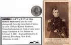 1860s Civil War US Army Military Soldier Cabinet Card Photo Maj. Robert Anderson