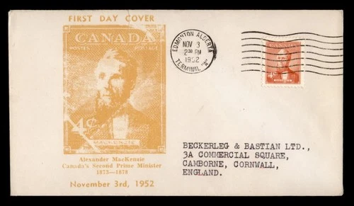 DR WHO 1952 CANADA FDC PRIME MINISTER MACKENZIE M75589