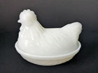 VTG Hazel Atlas "Hen On A Nest"  Milk Glass Butter/Condiment/Trinket Dish Farm