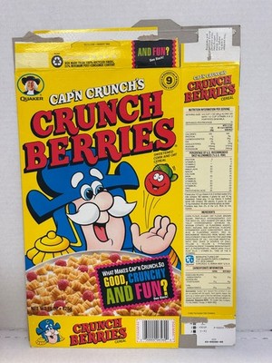 Cap'N Cruch 1993 Crunch Berries, And Fun Back! Cereal Box 15oz, Empty