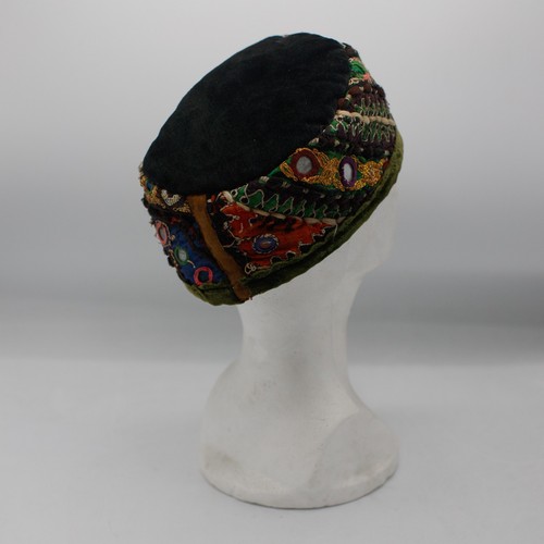 Cappelli di Buck verde nero velluto cappello fatto a mano hippie bohemien morbido metallizzato - Foto 6 di 8