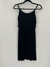 Gap Dress Womens Extra Small Black Sleeveless Midi Pockets Viscose Spandex