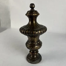 Antique Traditional Bronze Tone Post Top Dark Patina  9"H  X  4.5"W HEAVY
