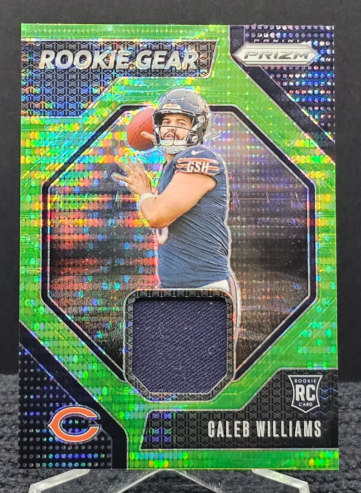 2024 Panini Prizm - Rookie Gear Caleb Williams #RG-CWS Neon Green Pulsar Bears