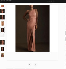 $248 NWT BHLDN Dylan One Shoulder Satin Gown, Copper 10 (US)