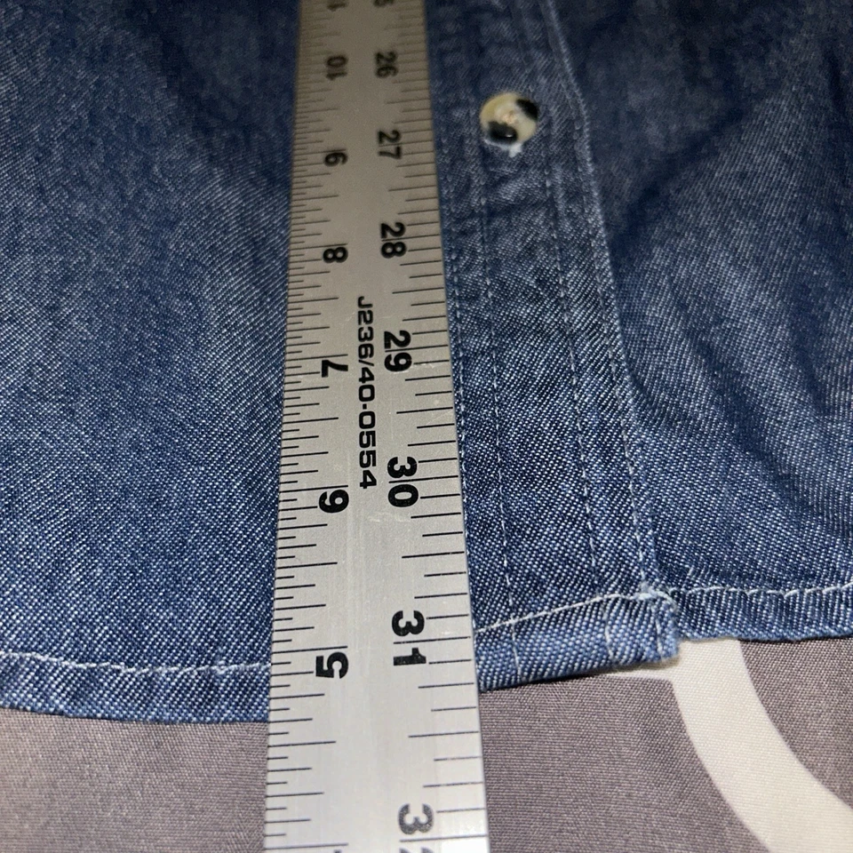 Joe's USA 6.5-Ounce Long Sleeve Denim Shirt Women's-3XL-Dark Blue - Image 3 of 4