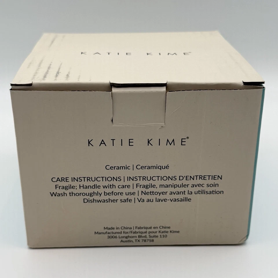 Katie Kime Set of 2 Berry Colanders Ceramic Blue Aqua Small & Large - Image 4 of 4