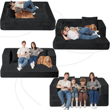 Giant Human Dog Bed, 3-In-1 Human Sized Dog Bed with Washable Faux Fur Cover, Fo