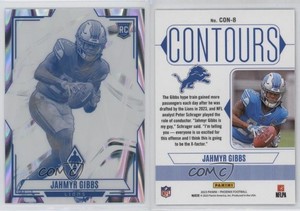 2023 Panini Phoenix Contours Silver Seismic Jahmyr Gibbs #CON-8 Rookie RC