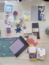 Mixed Lot Of New and Used Scrapbooking + Craft Supplies Books Materials