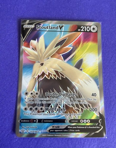 Stoutland V (Full Art) 157/163 Swsh05: Kampfstile Holo Pokemon TCG NM